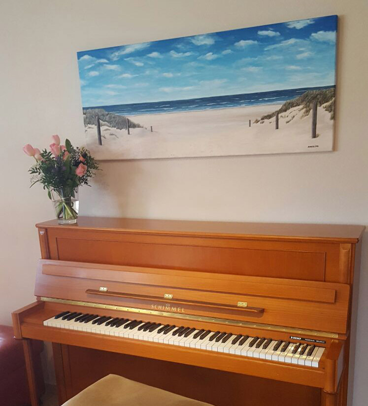 Schilderijen Strandopgang van Texels beeldend kunstenaar Angelina Stiehl