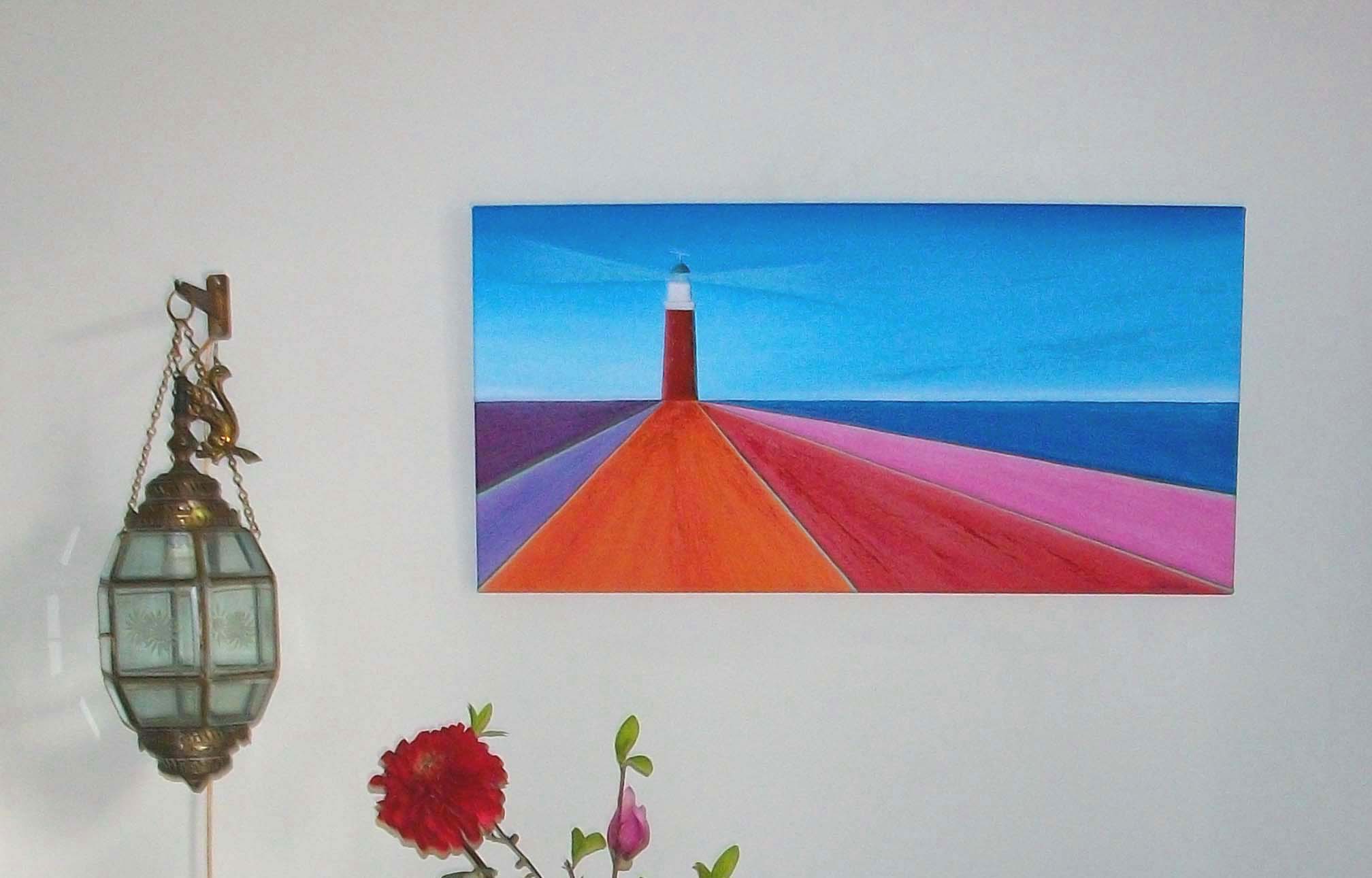 Schilderijen Vuurtoren Abstract Kleur van Texels beeldend kunstenaar Angelina Stiehl